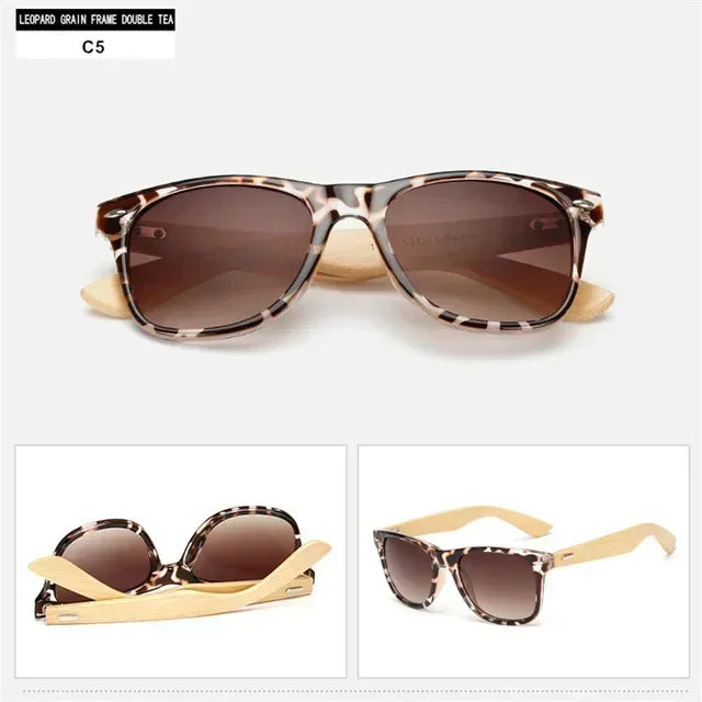 Natural Wooden Sunglasses for Men and Women, Polarized Fashion Sun Glasses with Original Wood Frame