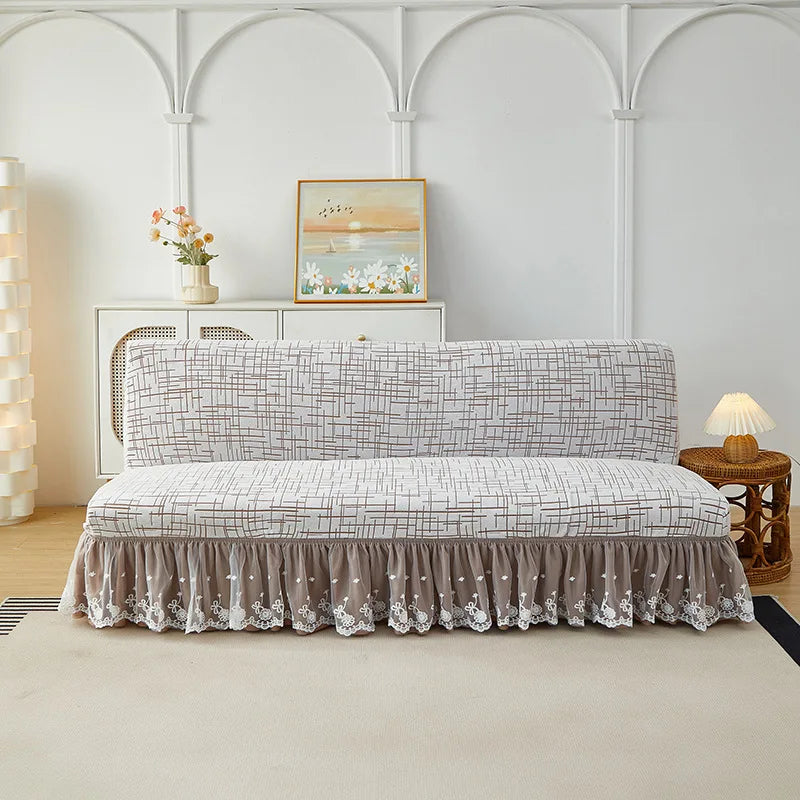 Armless Futon Folding Sofa Bed Cover To Prevent Cat Scratching/Protector Dustproof Non-Slip Stretch Folding Sofa Covers 소파 커버