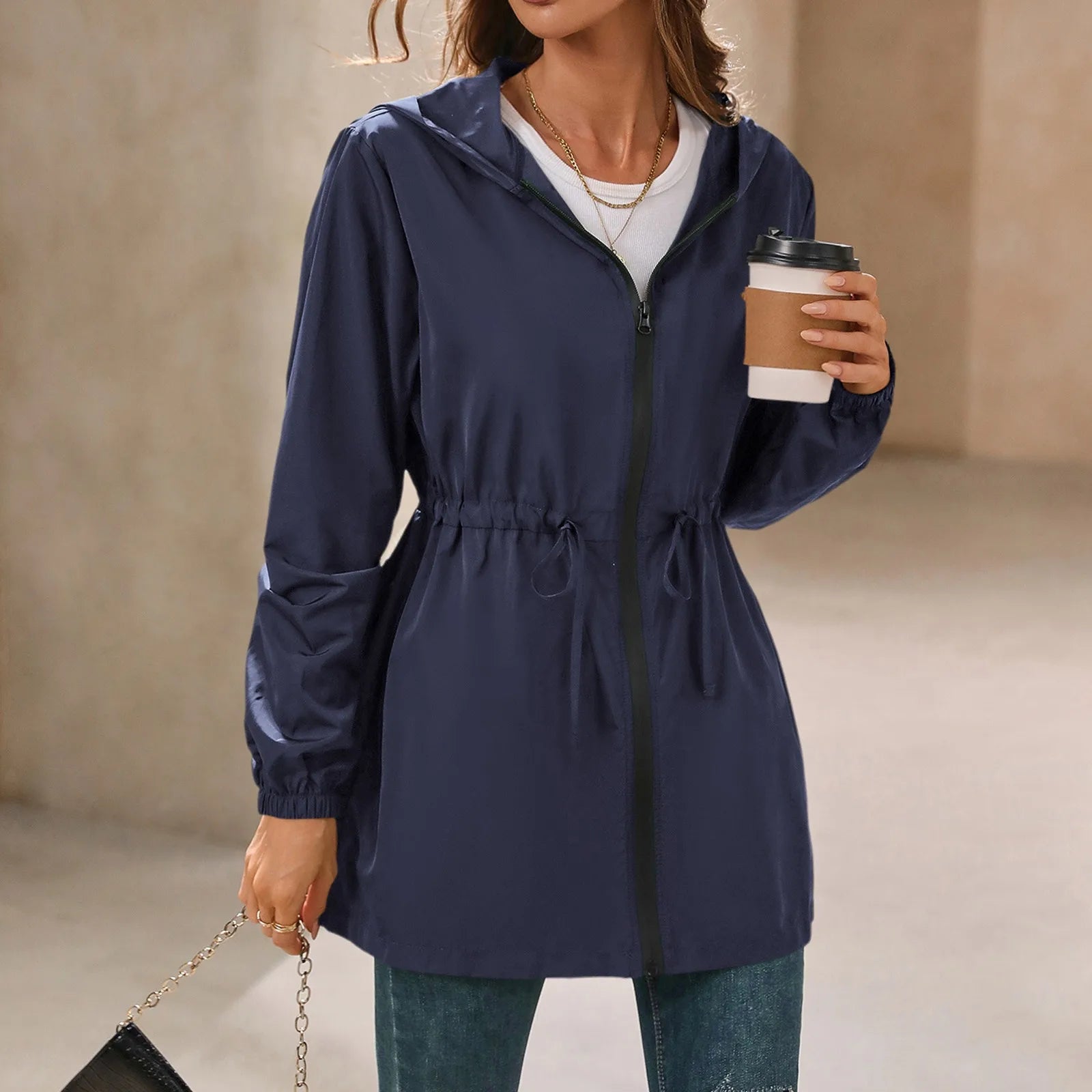 Women'S Jacket Tourism Outdoor Hiking Waterproof Rain Poncho Raincoat Hooded Rain Coat High-Quality Jackets Hiking Clothes
