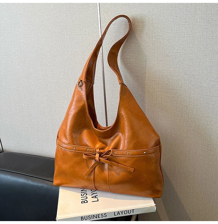 PU Large Capacity Hasp Tote Bags Solid Color High Quality Ladies Bags 2025 Hot Sale Light Luxury Commuting Women's Handbags