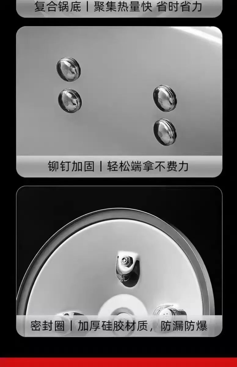 2025 New Pressure Cooker - 8L Commercial Stainless Steel Explosion-Proof Design for Gas & Induction Cooktops, 100KPA Fast Cookin