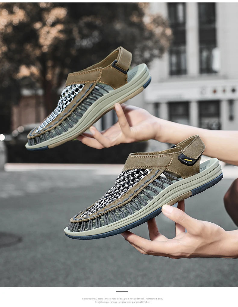 Summer Hand-woven Men's Sandals Fashion Men Casual Shoes Brand Designer Sneakers High Quality Outdoor Beach Sandals Men Shoes