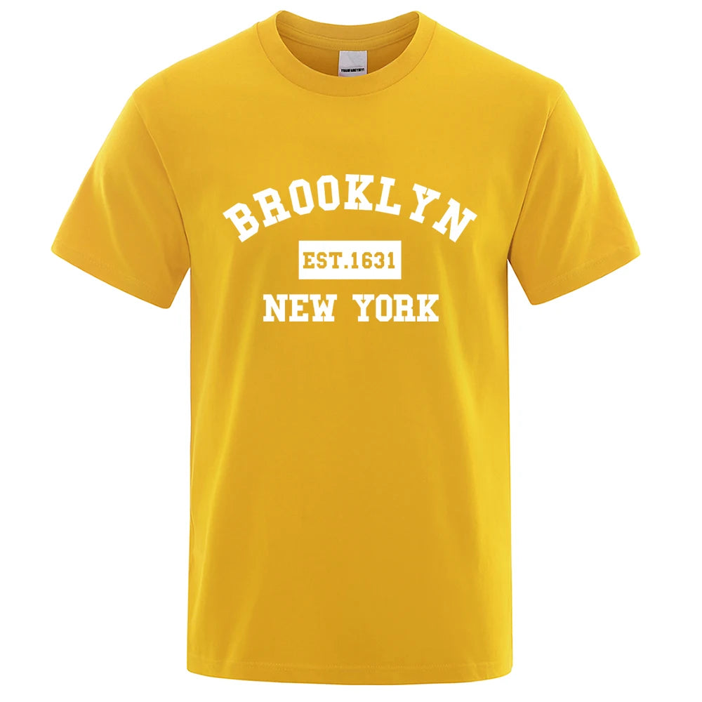 Mens 1631 New York Letter Print T-Shirt  Casual Loose T-Shirts Summer Cotton Tops Fashion Breathable Tee Clothing