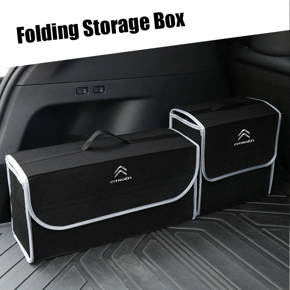 Car Trunk Storage Bag Leather Camping Box Collapsible Auto Organizer For Citroen C1 C2 C3 C4 C5 C6 C8 C4L DS4 DS6 Grand Picasso