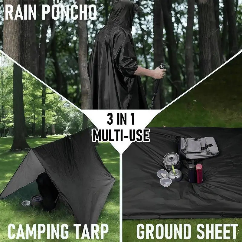 Rain Coat Travel Raincoat Waterproof Rain Poncho Hooded Sun Shelter For Outdoor Camping Hiking Fishing Cycling Climbing