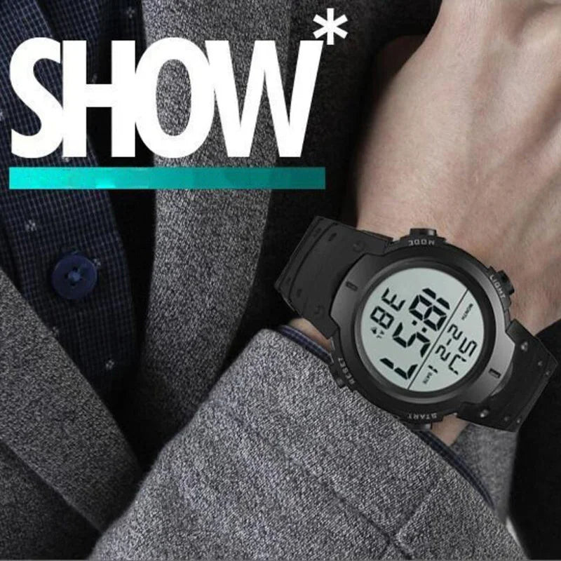 Men Sport LED Watches Men Digital Clock Multi-Functional Rubber Man Fitness Athlete Timekeeping Electronic Watch Reloj