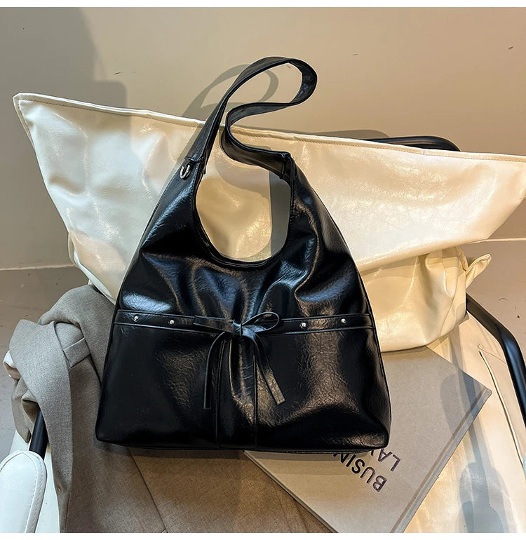 PU Large Capacity Hasp Tote Bags Solid Color High Quality Ladies Bags 2025 Hot Sale Light Luxury Commuting Women's Handbags