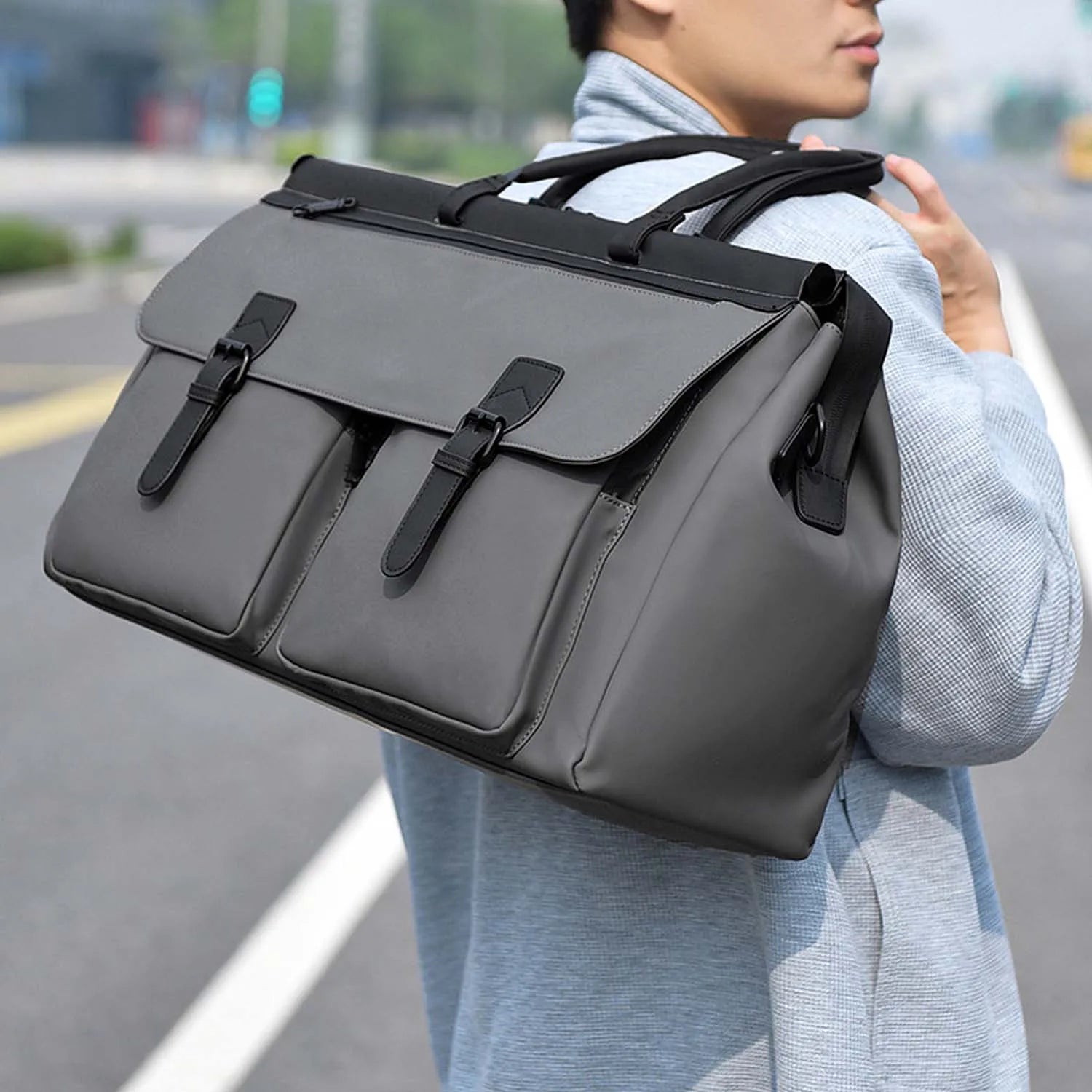 Men's Work Bag,Large Capacity Commuter Bag with Separate Wet/Dry Compartment,Multi-Purpose Travel Duffel for Gym Business Trips