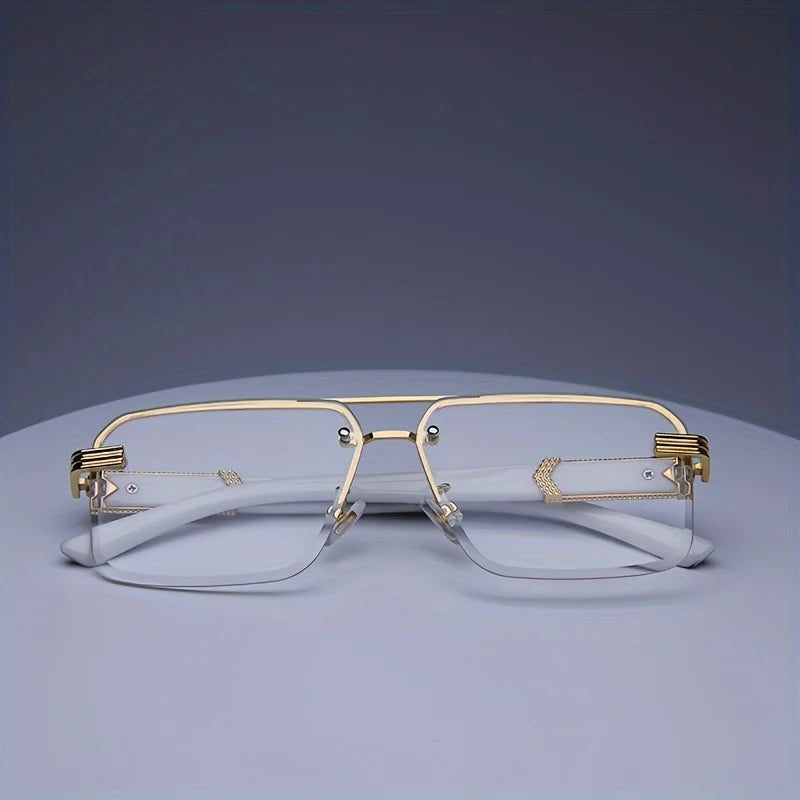 Trendy Rimless Sunglasses for Men Women Fashion Frameless Rectangle Sun Glasses Retro Shades Summer Traveling Eyewear UV400