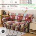 Bohemian Style Sofa Cover with Skirt Design Elastic Fabric Decorative Elegant Comfortable Furniture Protection