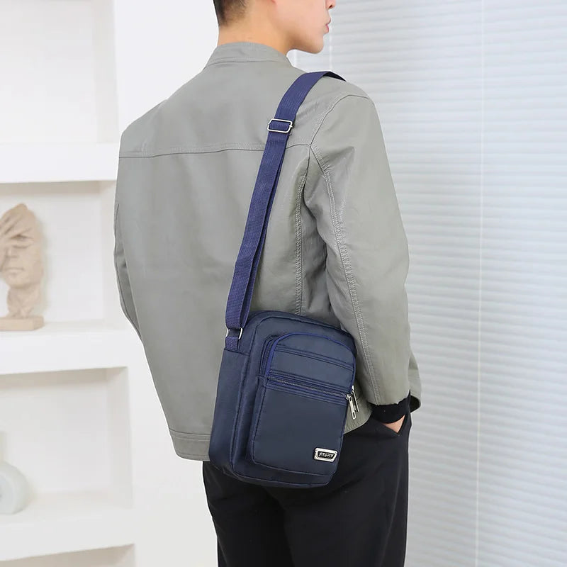 Men's Shoulder Bag Business Leisure Large Capacity Portable Handbag Multi Layer Waterproof Summer Male's Crossbody Bags
