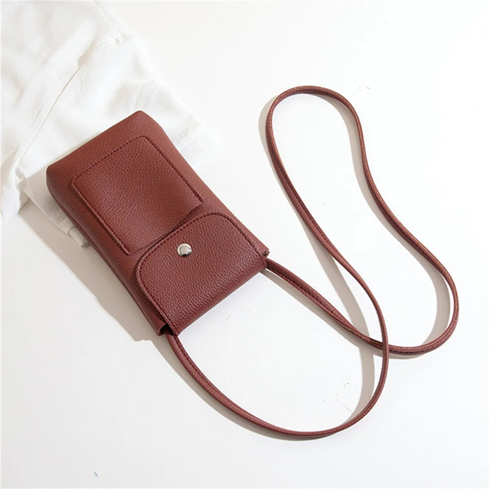 Girl Women Wallet Shoulder Mini Leather Bags Straps Mobile Phone Big Card Holders Wallet Handbag Money Pockets Girls Small Bags