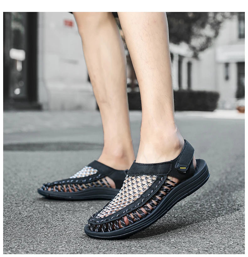 Summer Hand-woven Men's Sandals Fashion Men Casual Shoes Brand Designer Sneakers High Quality Outdoor Beach Sandals Men Shoes