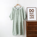 Nightwear Dresses for Women Spring and Summer Cute Sweet Fresh Style Fiber Casual Sleepwear Long Sleeved Night Gown