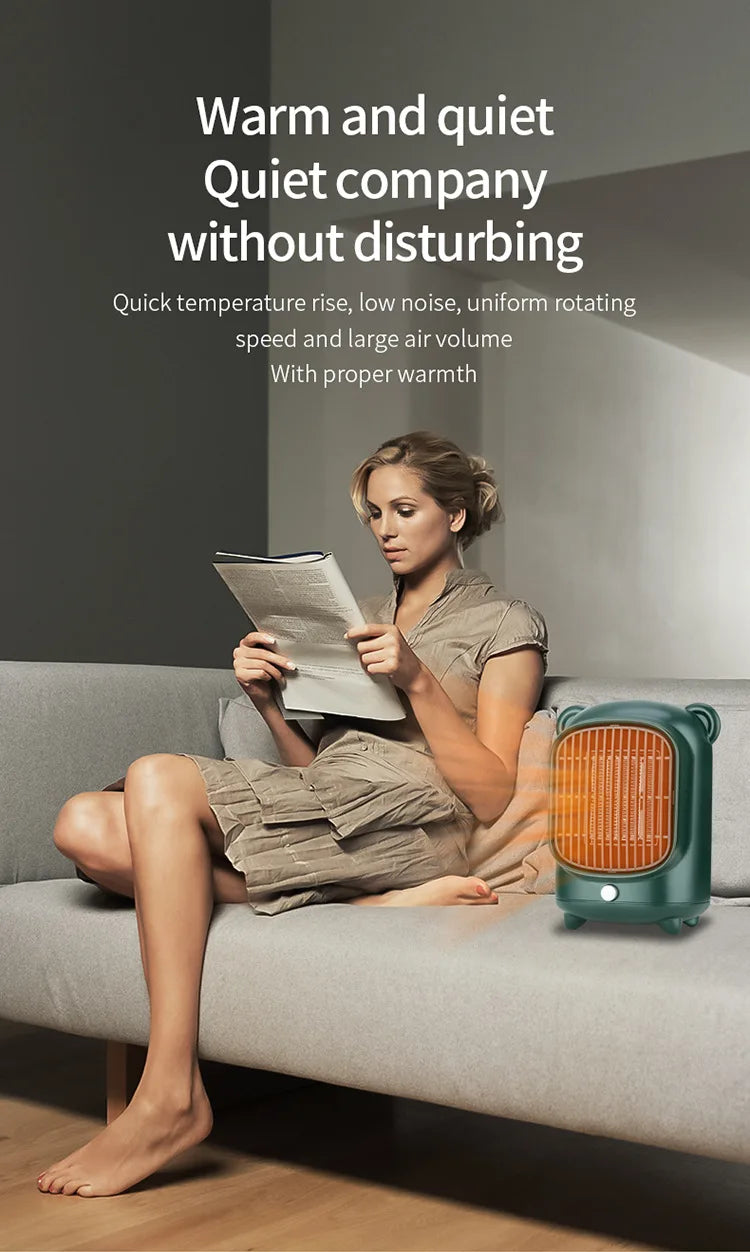 Portable Electric PTC Fan 500W/220V Portable Desktop Fan Heater Fast Heating Foot Hand Warmer Room Heater House Warmer Machine