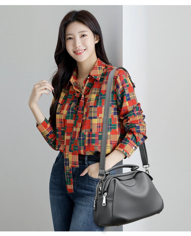High Quality Soft Leather Tote Bag Fashion Women Shoulder Messenger Bag Large Capacity Wear-resistant Bag Luxury Handbag Sac