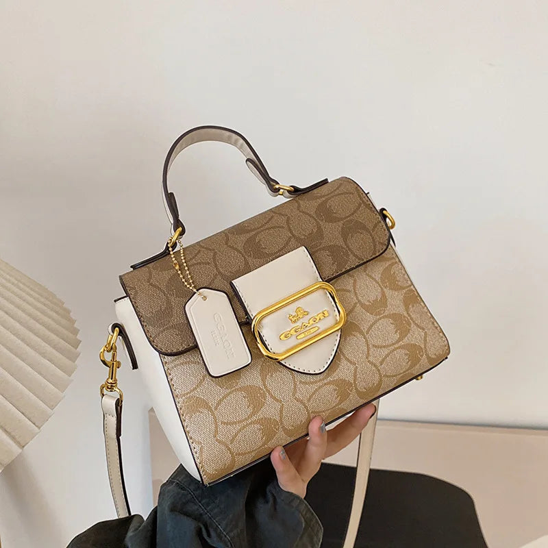 Fashionable and retro texture handbag for women, 2026 new model, with high-end color scheme, tote bag or crossbody bag