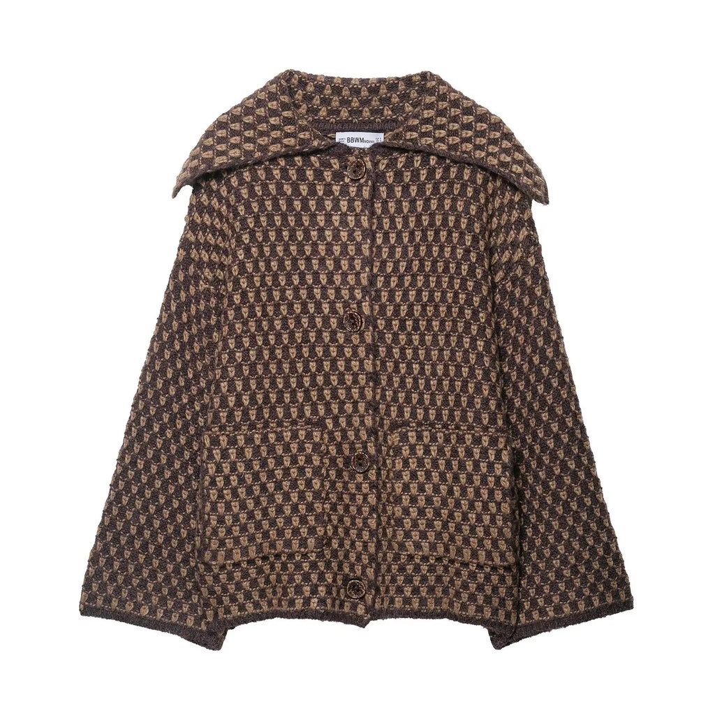 Chic Fashion Knitted Jackets for Women 2026 Autumn Winter Long Sleeve Single-Breasted Short Coats High Street Casual New Jackets