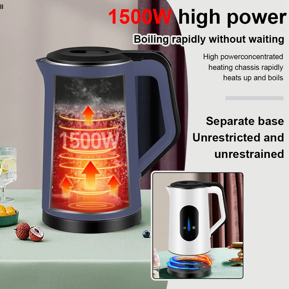 2.2L Stainless Steel Electric Kettle Hot 1500W Fast Boil Water Boiler Multifunctional Boil Water Pot For Home Making Tea Coffee