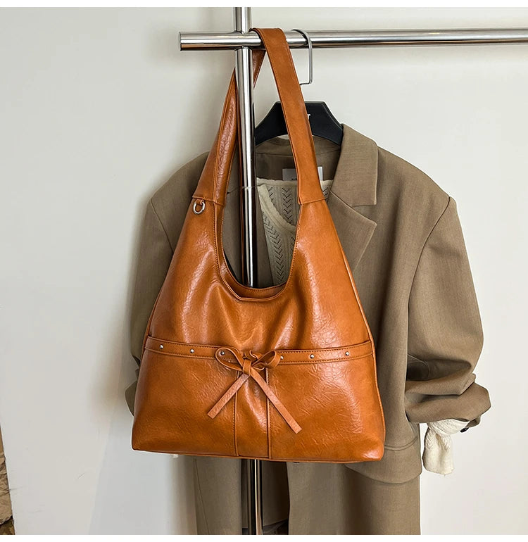 PU Large Capacity Hasp Tote Bags Solid Color High Quality Ladies Bags 2025 Hot Sale Light Luxury Commuting Women's Handbags