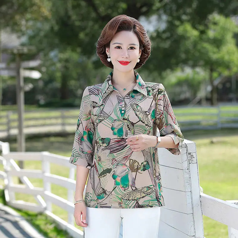 Women Summer Fashion Top Two-piece Set 2025 New Thin Shirt Spring and Summer Chiffon Shirt