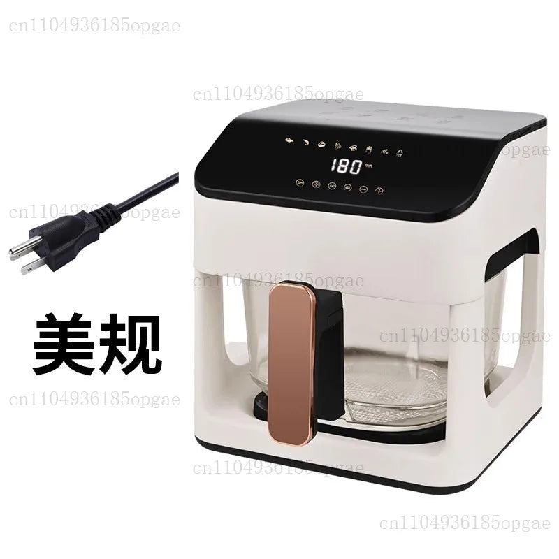 8.5L Air Fryer, Smart Temperature Control Oven, 110V / 220V Household Transparent All-glass Pot, Fully Automatic Electric Fryer