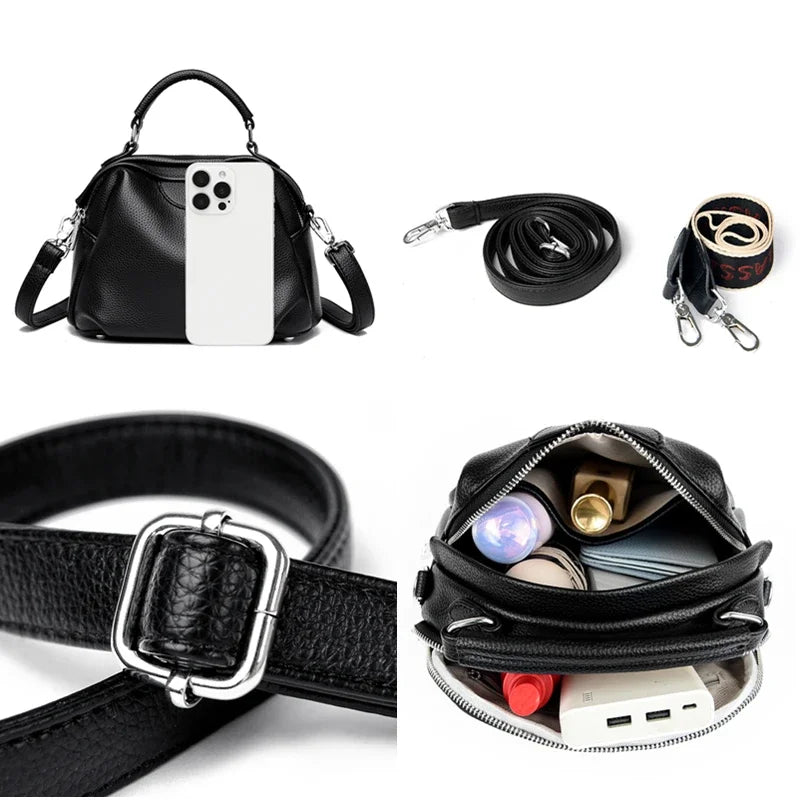 High Quality Soft Leather Tote Bag Fashion Women Shoulder Messenger Bag Large Capacity Wear-resistant Bag Luxury Handbag Sac