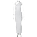 Women's Dress Summer New Sexy Backless Pleated Slim Pure Color One Shoulder Temperament Dress Streetwear Fashion Outfits Dresses