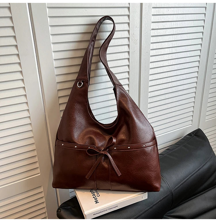 PU Large Capacity Hasp Tote Bags Solid Color High Quality Ladies Bags 2025 Hot Sale Light Luxury Commuting Women's Handbags