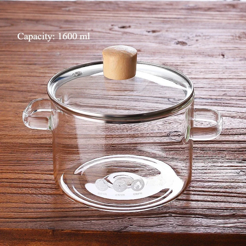 Transparent Glass Soup Pot Large Capacity Soup Pot  High Borosilicate Glass Pot Electric Ceramic Oven Special Pot Kitchen Tools