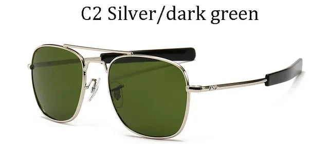 Men luxury Brand Designer Sun Glasses Vintage fashion Aviation AO Sunglasses For Male American Army Military Optical Glass /.\'[