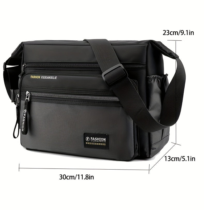 Multifunctional Crossbody Bags for Men, Nylon Waterproof Shoulder Bag, Luxury Design, 2025